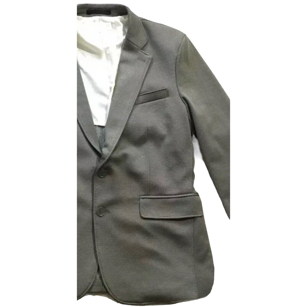 Haight And Ashbury Studio Canada Hopsack Blazer Size 38 Stretch Knit Cotton Dot
